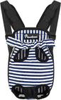 Pawaboo Pet Carrier Backpack, Adjustable Pet Front Cat Dog Carrier Backpack Travel Bag, Legs Out, Easy-Fit for Traveling Hiking Camping for Small Medium Dogs Cats Puppies, Medium, Blue & White Stripes