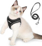 PetiFine Extra Small Step in Dog Harness and Leash Set, Cat Harness and Leash Escape Proof, All Weather Mesh Reflective, Step-in Air Vest Harnesses for Puppy(XXXS, Black)