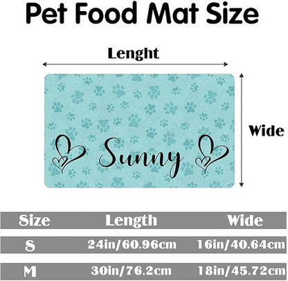 Personalized Dog Cat Mat with Name Photo Custom Placemat Feeding Mats for Food and Water Customized Non-Slip Waterproof Doormat for Bowls Outdoor Indoor Floors Gifts for Pet Owner