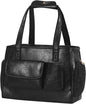 Dog Carrier Purse, Fashion Leather Pet Carrier Bag, Airline Approved Soft Sided Cat Travel Tote Bag with Pockets Black