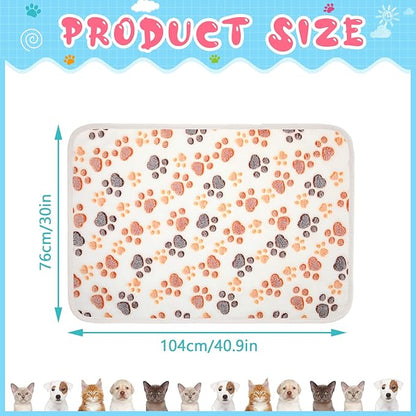 Tegeme 8 Pcs Fleece Dog Blankets for Small Dogs Cat Soft Coral Velvet Warm Sleep Mat Fluffy Dog Paw Print Blanket for Kitten Doggy Small Animal(30 x 41 Inch,Mixed Color)
