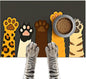 Cute Animal Paw Print Cat Food Mat Easy Clean Fast Dry Pet Feeding Mat for Pets Feeding Area Kitchen Floor Funning Pet Mat for Dog Food and Water Bowls 24" x 16"