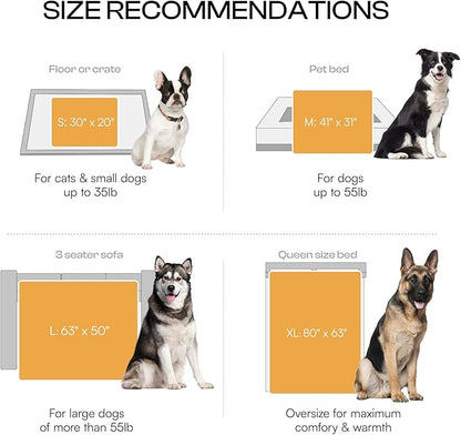 Luciphia Waterproof Pet Blanket for Medium Large Dogs Soft Cat Sherpa Calming Thick Cover Leakproof Cozy Puppy Sofa Bed Car Couch Protector(Beige/Brown,63x50 inches)