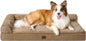 EHEYCIGA XL Dog Bed Memory Foam for Crate, Extra Large Dog Bed Orthopedic with Washable Removable Cover, Waterproof Pet Sofa Couch XLarge Size Dogs, 41x27x6.5, Camel
