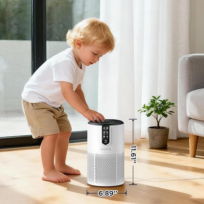 Air Purifiers for Home Large Room Up to 1300 ft², KOIOS H13 True HEPA Air Purifier for Bedroom, 15dB Quiet With Fragrance Sponge & Night Light, Eco Mode, Air Cleaner for Pets and Odors