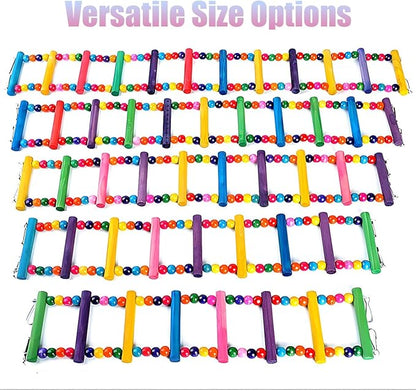 Bird Toys for Parrots Parrot Bridge, Swing Toys, and Ladders for Macaws, African Greys, Budgies, Cockatiels & Parakeets - Wooden Bird Ladder and Swing Toys for Play and Training (25Inch - 10 Ladders)