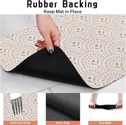 Absorbent Pet Dog Bowl Mat for Food and Water, Pet Cat Food Feeding Mat with Non Slip Rubber Backing, Dog Food Mats for Floors Waterproof, 12"x20"