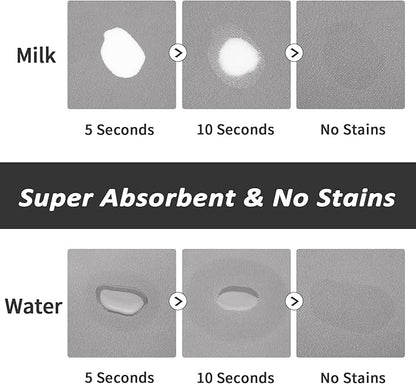 Dog Food Mat - Absorbent Cat Mat for Food and Water, No Stains Pet Feeding Bowl Mat, Easy to Clean Pet Placemats, Quick Dry Dog Water Dispenser Mat for Messy Drinkers | Paw Grey 24"x 36"