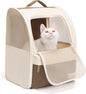 Cat Carrier Backpack,Steel Wire Frame More Stable,600D Wear-Resistant Oxford Fabric, Dog Carrier Cat Backpacks Suitable for Travel,Beige