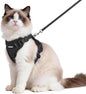 rabbitgoo Cat Harness and Leash for Walking, Escape Proof Soft Adjustable Vest Harnesses for Cats, Easy Control Breathable Reflective Strips Jacket, Black, M