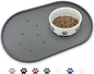 KPWACD Pet Feeding Mat for Dogs and Cats, Silicone Dog Placemat Non-Slip Waterproof Bowl Mats Prevent Food and Water Overflow, High-Lips Puppy Dish Tray Mat Suitable for Large Medium Small Pets, Grey