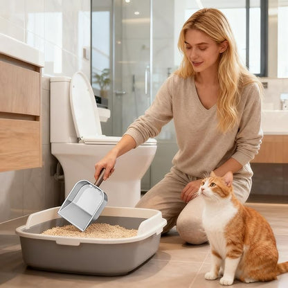 Wooden Cat Litter Scoop, Kitten Poop Shovel, 5.63x11.02 Inches Shovel with Deep Design, Durable Pet Tool, Hygiene Accessory with Ergonomic Handle, Litter Scoop for Apartment Home