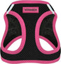 Best Pet Supplies - All Weather Mesh/Plush, Reflective, No Pull Harness for Small, Medium Dogs, Cats - Secure with Hook & Loop Fastener, Buckle, Double D-Rings - Black/Pink Trim, S