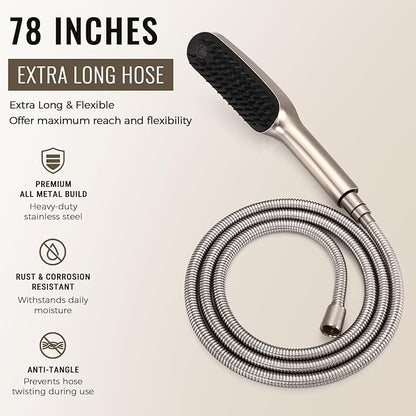 G-Promise 3 Mode Dog Shower Attachment with Pause Mode, Dog shower Sprayer with 78 Inches Stainless Steel Hose, Metal Diverter, Adhesive Holder, for Fast and Easy Dog Bathing and Cleaning