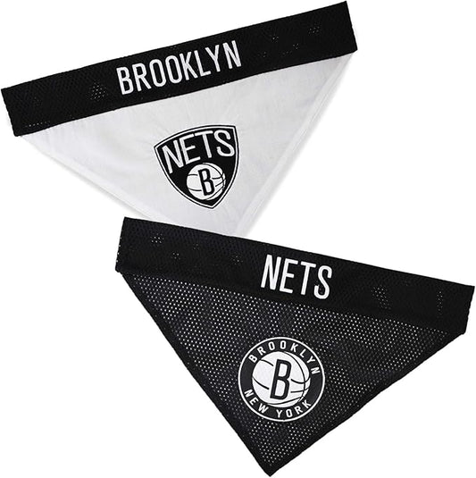 Pets First NBA Dog Bandana - Brooklyn Nets Reversible Pet Bandana. 2 Sided Home & Away Sports Bandana with a PREMIUM Embroidery TEAM Logo, Small/Medium