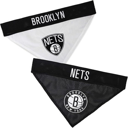Pets First NBA Reversible Dog Bandana - Brooklyn Nets Home & Away Sports Bandana with Premium Embroidery Logo, Large/X-Large