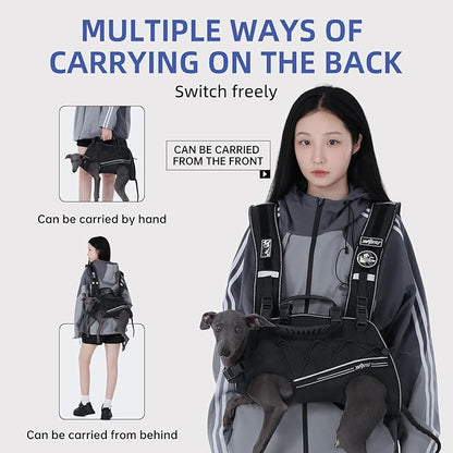 Dog Lift Harness for Small Dogs,Dog Backpack Carrier,Adjustable Padded Breathable Straps for Dogs, Disabled, Joint Injuries, Arthritis,L(18.5-29.5LBS)
