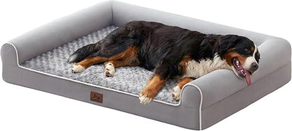 Large Dog Beds Large Sized Dogs 48x35x8 Inch, Orthopedic XXL XL Dog Bed for Medium Size Dogs, Big Waterproof Couch Sofa with Removable Washable Cover for Pet, Light Grey