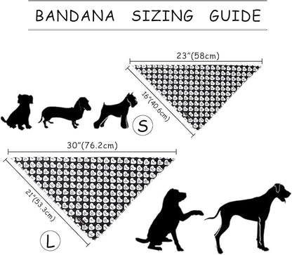 ARING PET Valentine's Day Dog Bandana, Cute Black White Pet Bandanas Scarf Triangle Bibs Handkerchief for Puppy Small Medium Large Boy Girl Dogs-S