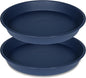 2 Pack of 16 17 inch Plant Saucer (15 inch Base), 2.3" Depth, Plant Trays for Pots, Plastic Plant Saucers for Indoors, Flower Pot Drip Trays for Planter (17", Blue)