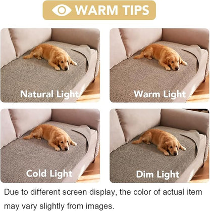 H.VERSAILTEX Non Slip Pet Couch Cover Chenille Dog Bed Protector Thick Soft Sofa Slipcover Pet Friendly Washable Couch Cushion Covers for Pets (68" x 82", Sand)