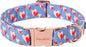Unique style paws Valentine's Day Dog Collar Metal Buckle Collar Blue Pink Love Heart Gift for Small Medium Large Boys Girls Dogs Wedding
