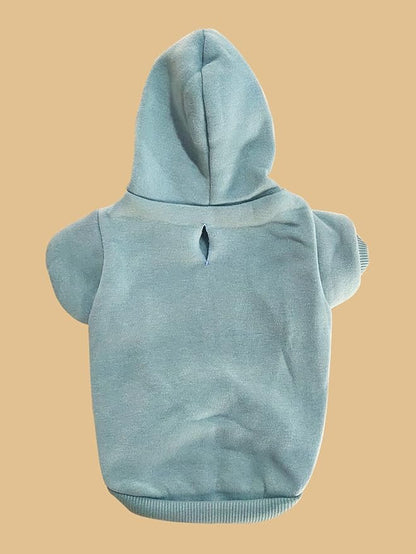 QWINEE Basic Dog Hoodie Sweatshirt Puppy Sweater Warm Cat Costumes Pet Clothes for Chihuahua Puppy Kitten Small Medium Dogs Cadet Blue Large