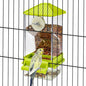Rypet No Mess Automatic Bird Feeder for Cage,Transparent Acrylic Parrot Seed Feeders,Food Container for Cage,Parrot Feeder Cage Accessories for Small and Medium Lovebirds Parakeets Cockatiel Finch