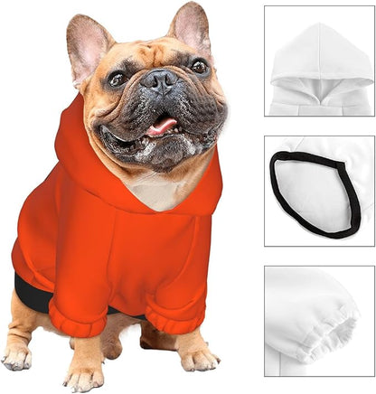 Custom Dog Hoodie Soft Add Your Own Personalized Photo Text Name Logo Dog Clothes for Puppy Sweatshirt Hooded for Small Medium Large Dogs Girl/Boy Cats OrangeRed