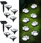 Animal Paw Print Solar Lights Outdoor Garden Decor, 8 Pack Paw Print Lights with Cord, IP55 Waterproof Yard Pathway Decor Light, Cold White Color Light, New Home Birthday Christmas Gift