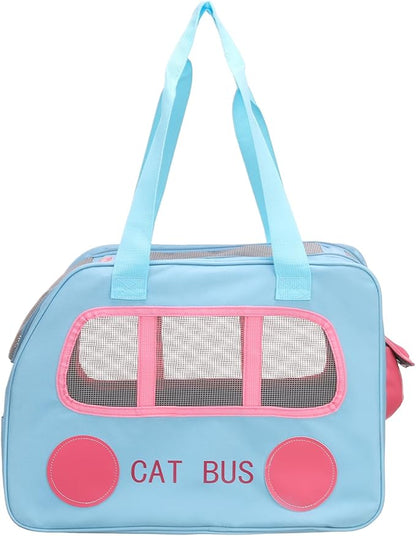 Pet Backpack Carrier, Portable and Ventilated, Oxford Cloth, Dogs Cats and Small Animals Travel Bag 16.93", (Blue, 1 Pcs), Intended for Hiking/Camping/Traveling