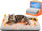 Self Warming Cat Bed, Heated Cat Bed, 2.0 Upgraded Thermal Foil Heating Pad, Plush Self-Heating Pet Mat for Crate, Floor, with Removable Washable Cover, Non-Slip, 15"x19"