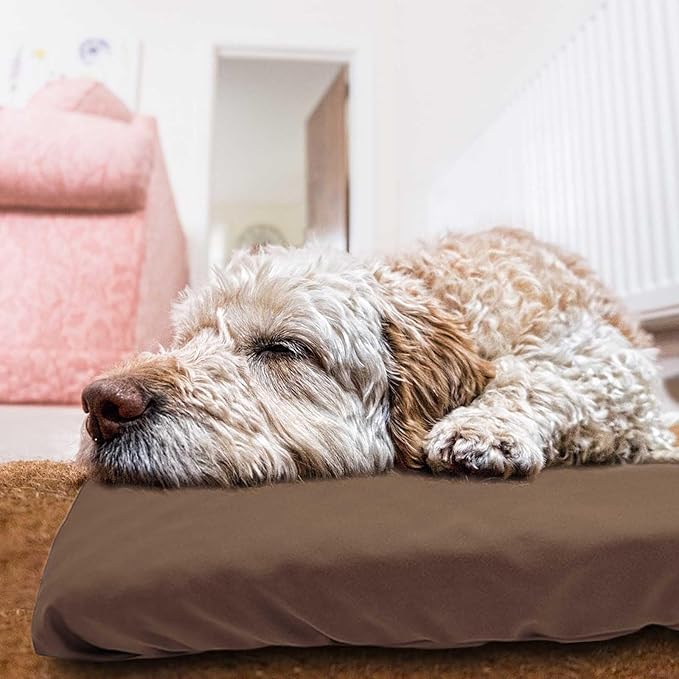 Dog Bed Cover Waterproof Replacement Machine Washable Covers for Dog Bed Heavy Duty Scratch Resistant Mattress Protector Pet Bed 54x44 Inch Brown Cover Only