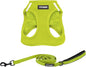 Best Pet Supplies Voyager Step-in Air All Weather Mesh Harness and Reflective Dog 5 ft Leash Combo with Neoprene Handle, for Small, Medium and Large Breed Puppies - Set (Lime Green), XL