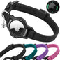 Luminous AirTag Cat Collar Breakaway, OUCWLTAG GPS Cat Collar with Apple Air Tag Holder, Cat Tracker Collars with Safety Elastic Band for Girl Boy Cats, Kittens and Puppies (Black, 7-10 Inch)