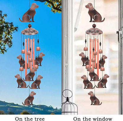 Outdoor Dog Wind Chimes, Gifts for Mom & Grandma & Family, Music Wind Catcher, Mobile Wind Bells, Memorial WindChimes, Blessing Windchime for Garden/Home/Balcony/Lawn/Yard/Indoor/Outside Decoration