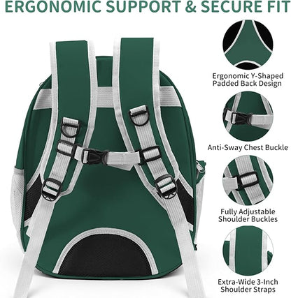Cat Backpack Carrier, Back Expandable Pet Backpack with Bubble Window, Airline Approved Pet Travel Bag for Small/Medium Cats & Puppies, Hiking, Camping, Outdoor Use (Green)