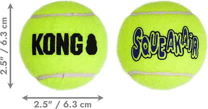 KONG Air Dog SqueakAir Dog Toy Tennis Balls, Medium