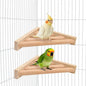 Litewoo Bird Perch Corner Platform Stand Shelf for Birds Budgie Parakeet Cockatiel Conure Cockatoo（2PC）