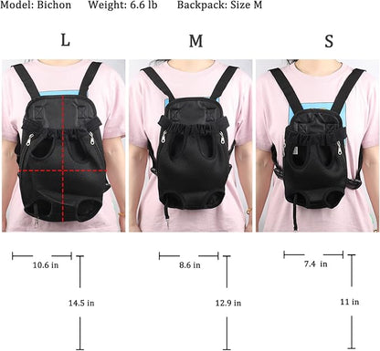 Adjustable Pet Carrier Backpack - Dog Hiking & Travel Carrier, Front Carrier, Puppy Carrier