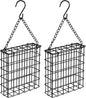 2Pcs Outdoor Suet Cage Bird Feeder, Wild Bird Feeder, Single Suet Cake Capacity, Fruit and Suet Feeder Style for Outside Hanging(Black)