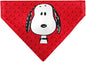 Peanuts Pet Bandana Peanuts Snoopy Face and Profile Pose Reds Slip On Collar Bandana Only