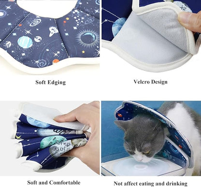 Soft Cat Cone, Adjustable Recovery Collar After Surgery to Prevent Licking Wound, Protective Cat Neck Cone, Comfortable Pet Elizabethan Collar for Cats Kittens and Puppies (L)
