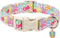 Easter Dog Collar for Small Dogs - Colorful Bunny Print Easter Collar for Male Female Dogs, Lightweight Adjustable Spring Holiaday Dog Collars with Quick Release Buckle S