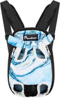 Pawaboo Adjustable Carrier Backpack for Dog Cat, Pet Front Dog Carrier Purses Cat Travel Bag, Legs Out, Easy-Fit for Traveling Hiking for Small Dogs Cats Puppies, M, Blue Marble