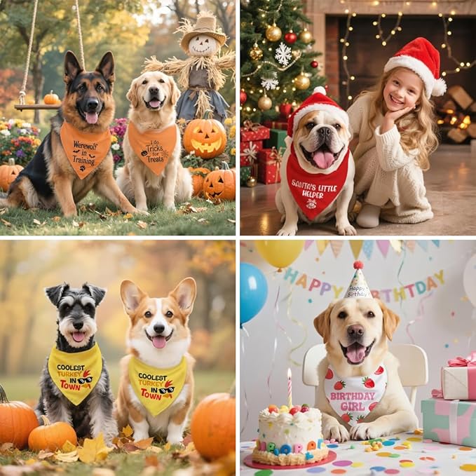 It's My Birthday Let's Paw-ty Black Dog Bandana, Cute Pet Birthday Bandana Gifts for Dog Lover Pet Owner, Pup Scarf Accessory Decor Photo Shoot for Pup Adoption Celebration Doggie Playdate