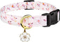 Cotton Handmade Dog Collar Cute and Distinctive Patterns White Flower with Pendant for Girl Boy Dogs Collars L