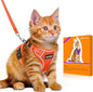 Halypet Cat Harness and Leash Set [MAX Safety 4th-Gen Upgrade] Escape Proof Adjustable Cat Leash Comfortable Soft Vest Easy to Wear Kitten Harness with Reflective Strip for Cats Walking, S Orange