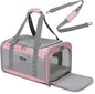 Airline Approved Pet Carrier for Cats and Small Dogs, Breathable and Collapsible Design, Portable Travel Bag for Bearded Dragon, Puppies Animal Hangbag, Rabbit Cage (Pink, Small)
