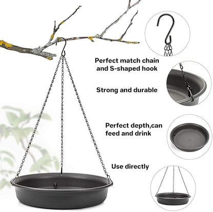 Hanging Bird Bath Hanging Bird-Feeder - CARGEN Garden BirdBath Tray Wildlife Feeder Plate Water Bowl or Water Bowl for Outdoors Garden Patio Decoration